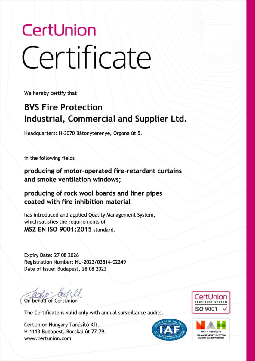 BVS-ISO90011 Veiledning til forskrift om brannforebyggende tiltak og tilsyn